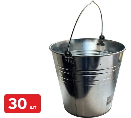 Ведро металлическое SAMGRUPP оцинкованное, 12 л, упаковка 30 шт SAMC-103110012-30