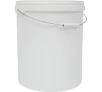 Ведро Gigant п/п 20л круглое белое с белой крышкой с металлической ручкой G-40460