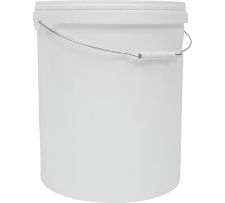 Ведро Gigant п/п 20л круглое белое с белой крышкой с металлической ручкой G-40460