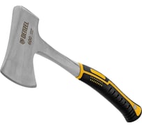 Топор цельнометаллический Denzel 800 г, двухкомпонентная обрезиненная рукоятка, прямой хват 21511