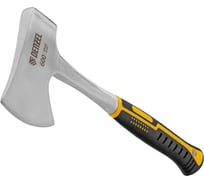 Топор цельнометаллический Denzel 600г, двухкомпонентная обрезиненная рукоятка, прямой хват 21510