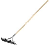 Грабли двусторонние BASE PALISAD аэраторные, стальные, зубья 11/21шт, 340мм, деревянный черенок 61816