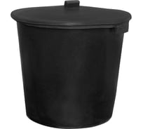 Ведро гибкое с крышкой DLT 70л, высота 45см, верхний диаметр 48см, тип RUBBERBUCK 2912