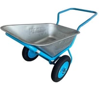 Тачка строительная СИЛАЧ ТСт 110/2П, 2 колесная LUX П-образная ручка, 360кг, Индивидуальная упаковка (1/1) 024015