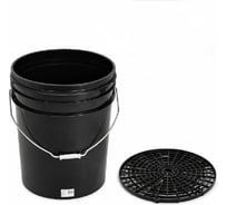 Ведро для мойки автомобиля с пескоотделителем ACG 20л, ЧЕРНОЕ 1030446