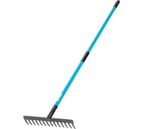 Грабли стальные PALISAD 355х1520 мм, 14 зубьев, фибергласовый черенок, ПВХ накладка, LUXE 61801