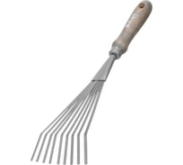 Грабли веерные девятизубые PALISAD 145х365 мм, стальные, рукоятка из ясеня, LUXE 62643