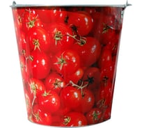 Оцинкованное ведро для непищевых продуктов на 5 литров Центроинструмент Помидоры 1040-5-2