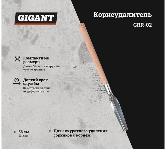Корнеудалитель с деревянной ручкой Gigant нержавеющая сталь GRR-02