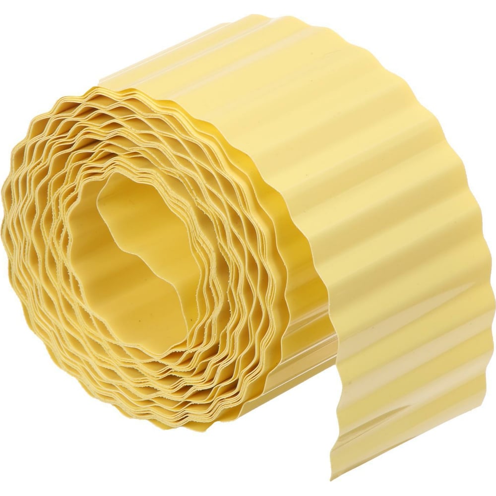 Бордюрная лента Greengo 0.1x9 м, гофра, 0.6 мм, пластиковая, желтая ...