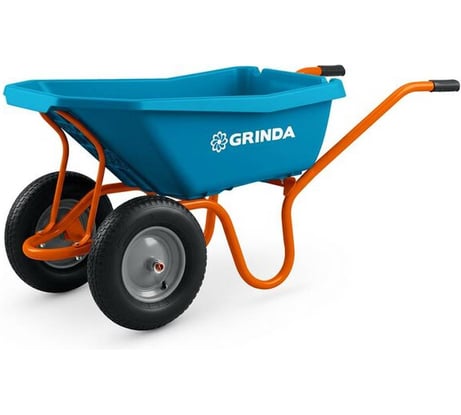 Тачка садовая GRINDA GP-22, ударопрочный пластиковый кузов, 110 л, 220 кг, двухколесная, пневматические колеса, PROLine 422406