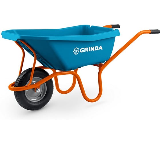 Тачка садовая Grinda GP-21, ударопрочный пластиковый кузов, 110 л, 180 кг, одноколесная, пневматическое колесо, PROLine 422408