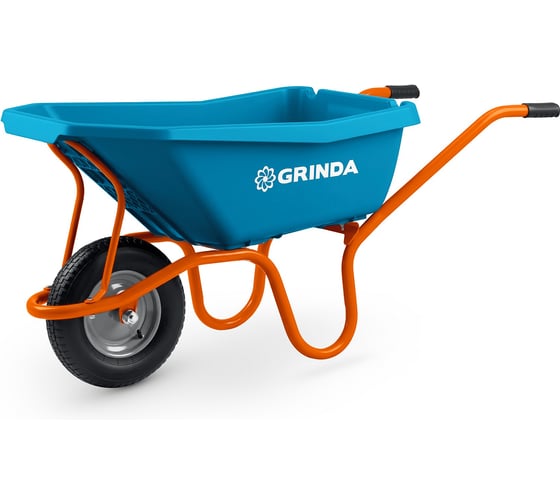 Тачка садовая Grinda GP-21, ударопрочный пластиковый кузов, 110 л, 180 кг, одноколесная, пневматическое колесо, PROLine 422408