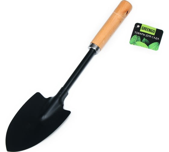 Садовая лопатка Greengo 38 см, ширина 8.5 см, рукоять дерево 3801007