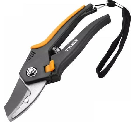 Секатор TOLSEN с пластиковой комбинированной рукояткой, 200 мм 31020