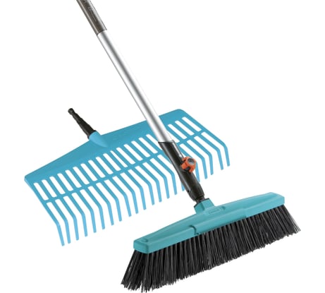 Набор Gardena: веерные грабли + щетка для дорожек + рукоятка 130 см для комбисистем 03081-30.000.00