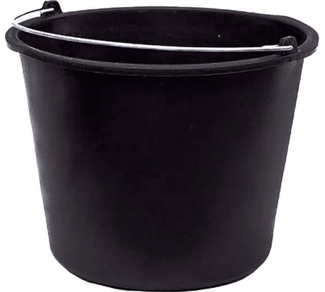 Ведро 14л. строительное, круглое, с ручкой металл цв. чёрный Тара.ру 26239
