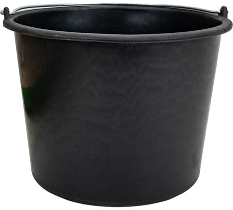 Строительное ведро Тара.ру 12 л, круглое, с металлической ручкой, черное 26238