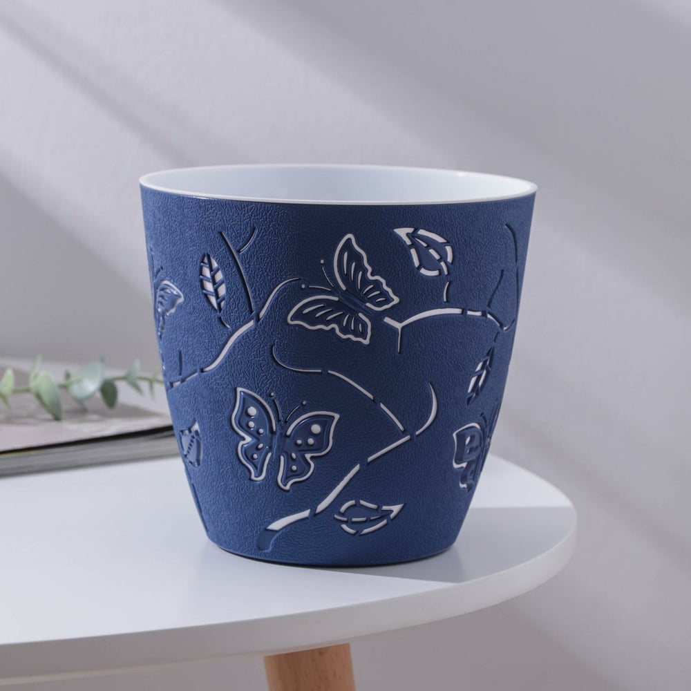 Круглое кашпо со вставкой СИМАЛЕНД Lucky Friday Butterflies 1.4 л, 145 ...