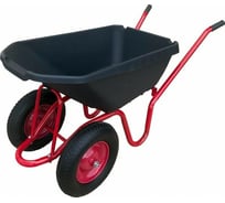 Строительная, двухколесная тачка Variant с ЧЕРНЫМ ПЛАСТИКОВЫМ корытом, 2 колеса 4.80/4.00-8, 120 л. 12120ЧПК