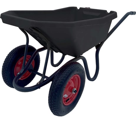 Строительная, двухколесная тачка Variant с ЧЕРНЫМ ПЛАСТИКОВЫМ корытом, 2 колеса 4.80/4.00-8, 120 л. 12120ЧПК