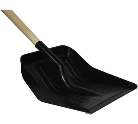 Лопата для снега Ангора с черенком, черная А6112черн