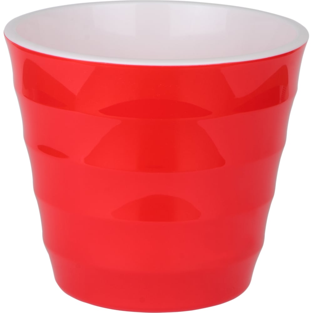 Пластиковый горшок с вкладкой liveingreen Лаура красный, диам. 20 см ...