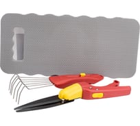 Садовый набор GRINDA:ножницы для стрижки травы, подколенник, грабельки 8-422035