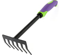 Стальные 6-зубые грабли PALISAD 110x300 мм, обрезиненная эргономичная рукоятка LSR1 62061