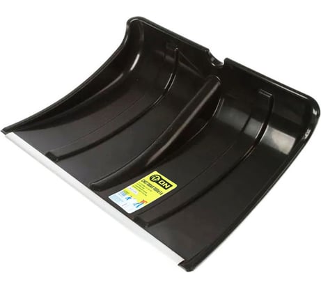 Снеговая пластмассовая лопата On 480x360 мм, с оцинкованной планкой, из морозостойкого пластика, черная 24-01-020