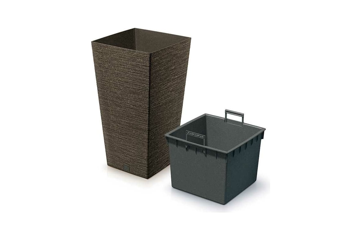 Высокое кашпо с вкладышем Prosperplast DFSH400W4625W FURU SQUARE ECO ...