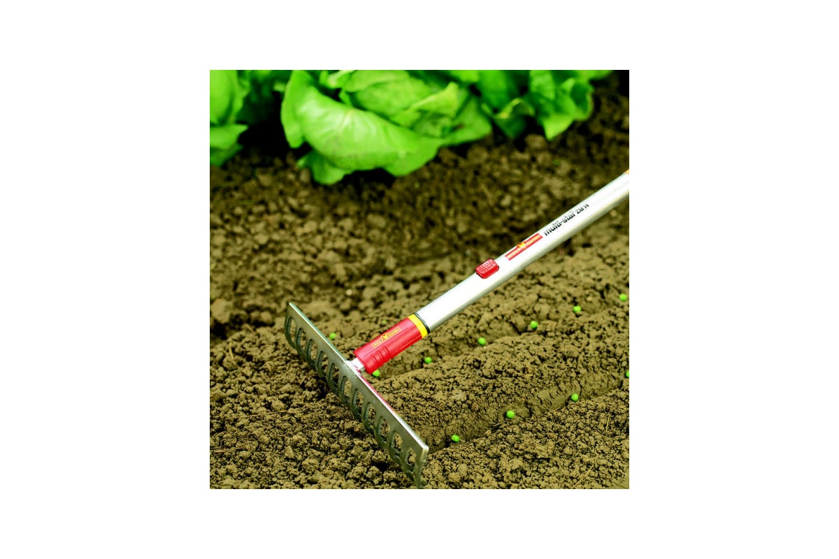 Rastrello Wolf-Garten DR-M 30 Da 30cm - Leggero E Pratico Per Aiuole, Colore Rosso/argento