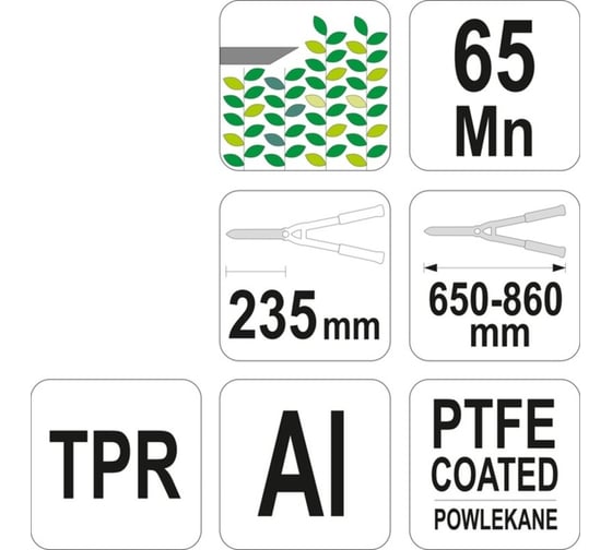 Садовые кусторезы FLO 650-860 мм, телескопические ручки 99009
