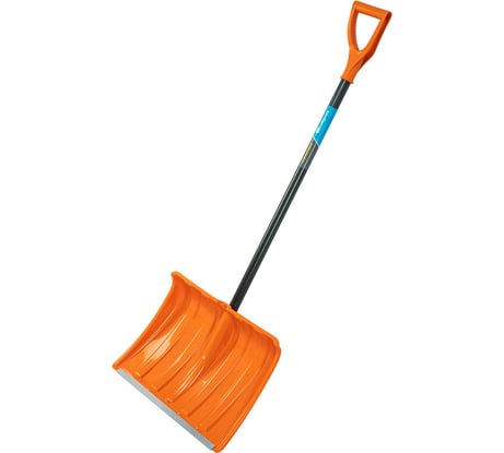 Пластиковая лопата для уборки снега СИБРТЕХ 490x370x1350 мм, стальной черенок, усиленная 61667