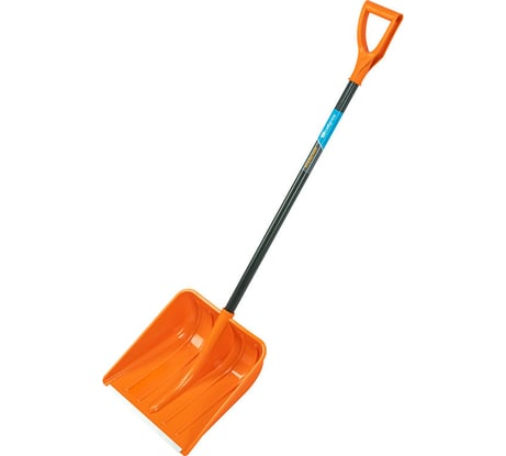 Пластиковая лопата для уборки снега СИБРТЕХ 400x405x1380 мм, стальной черенок, усиленная 61666