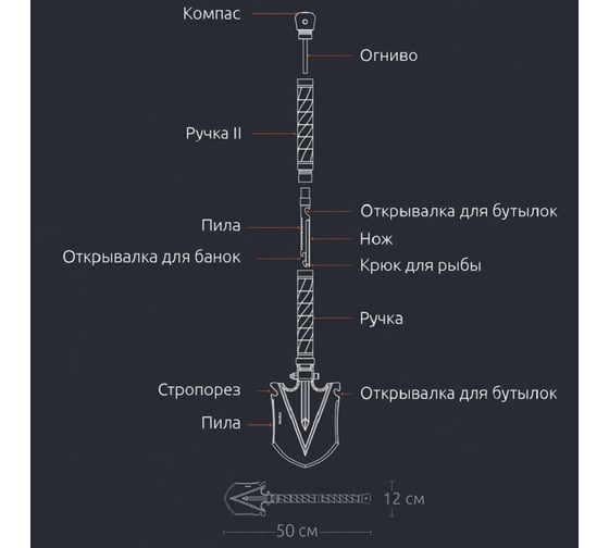 Многофункциональная лопата HUOHOU NEXTool Multi-functional Shovel small size 3059527