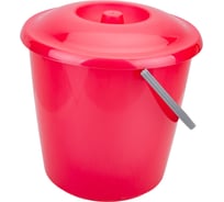 Ведро Martika Соло 7 л, с крышкой, перламутровое красное С632ККРА