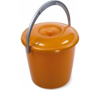 Ведро Martika Соло 7 л, с крышкой, перламутровое оранжевое С632КОРЖ
