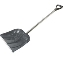 Лопата для снега Без бренда 410x420 мм, алюминиевый черенок, диаметр 32 мм, с ручкой 68103-3
