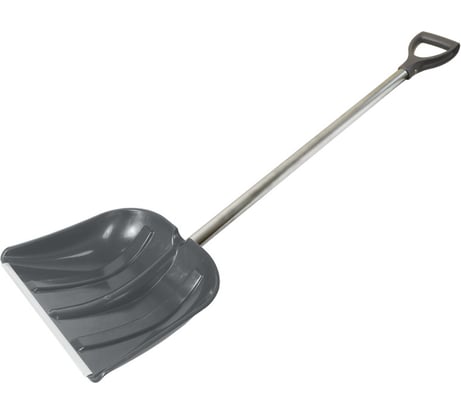 Лопата для снега Без бренда 410x420 мм, алюминиевый черенок, диаметр 32 мм, с ручкой 68103-3
