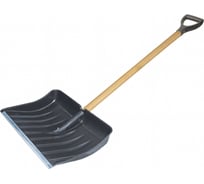Лопата для снега Без бренда 512x408 мм, деревянный черенок, диаметр 32 мм, с ручкой 68107-2