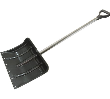 Снеговая лопата Без бренда 500x400 мм, алюминиевый черенок, диаметр 36 мм, с ручкой 68109-3