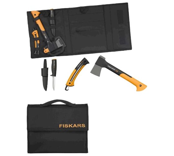 Набор Fiskars топор X7, нож 125860+пила 123870, сумка 129039 1