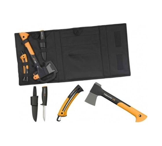 Набор Fiskars топор X7, нож 125860+пила 123870, сумка 129039