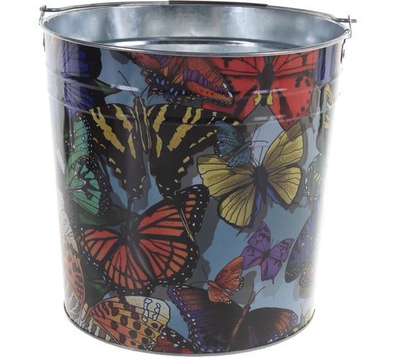 Садовое оцинкованное ведро СПЕЦ Garden&Flowers 12л Бабочки GF-MB1204