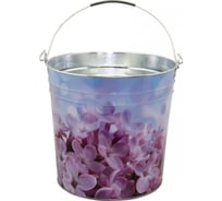 Садовое оцинкованное ведро СПЕЦ Garden&Flowers 12л Сирень GF-MB1202