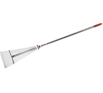 Веерные раздвижные грабли 15-зубые с металлической ручкой SANTOOL 090130-002