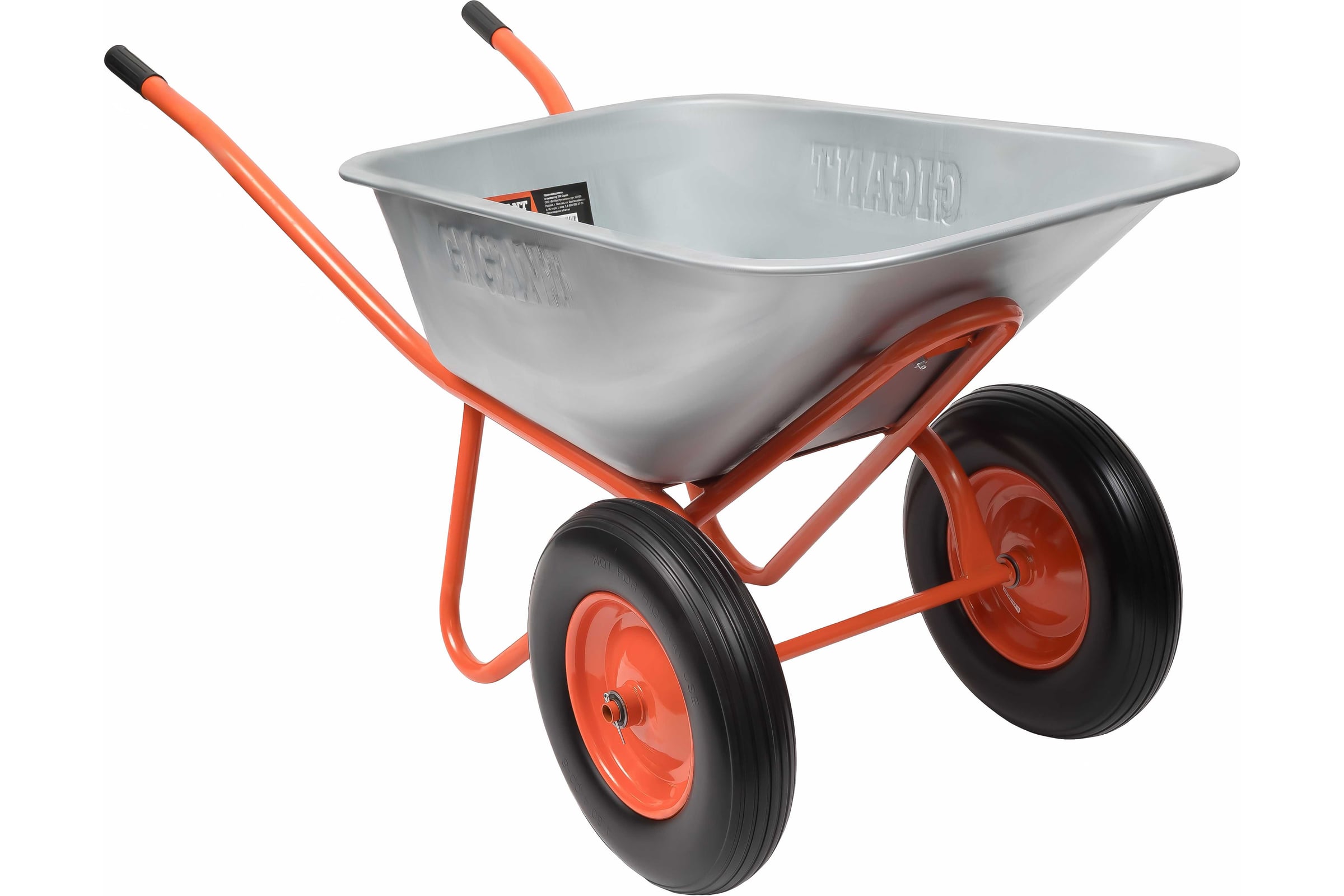 Строительная двухколесная тачка Gigant 110л, 240 кг, литые колеса GX-04 — фото 3
