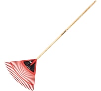 Веерные пластиковые грабли Bellota 620 мм, плоские зубья, с буковым черенком 3034-24 CM 26043155