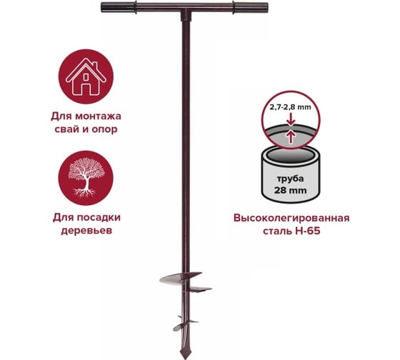 Садовый бур с ручкой Политех Мастер ф 400 8024540